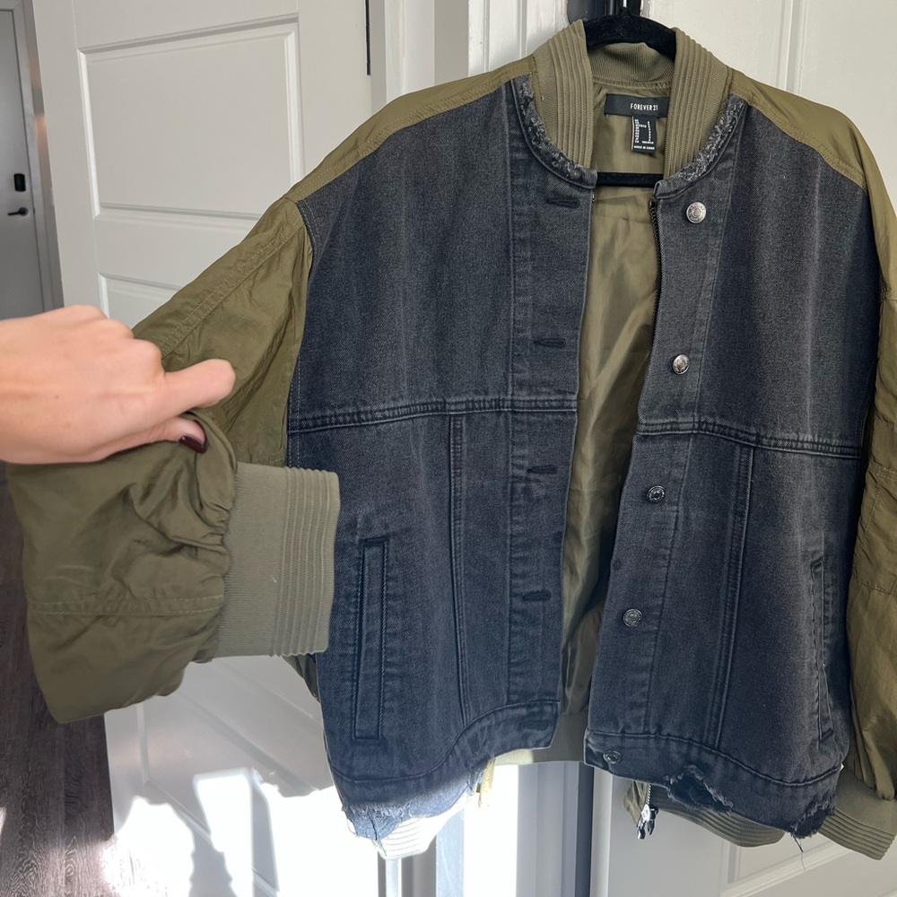 Forever 21 Oversized Distressed Jacket in Small